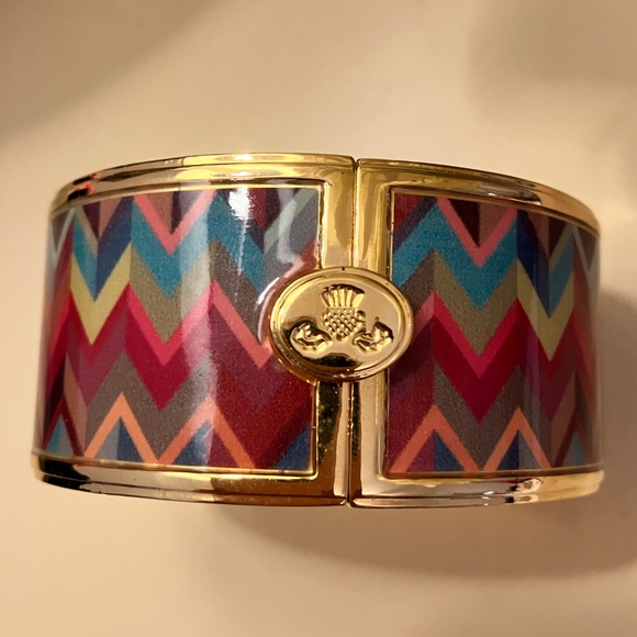MacKenzie Childs Kaleidoscope Chevron Cuff Bracelet EUC - Picture 3 of 5